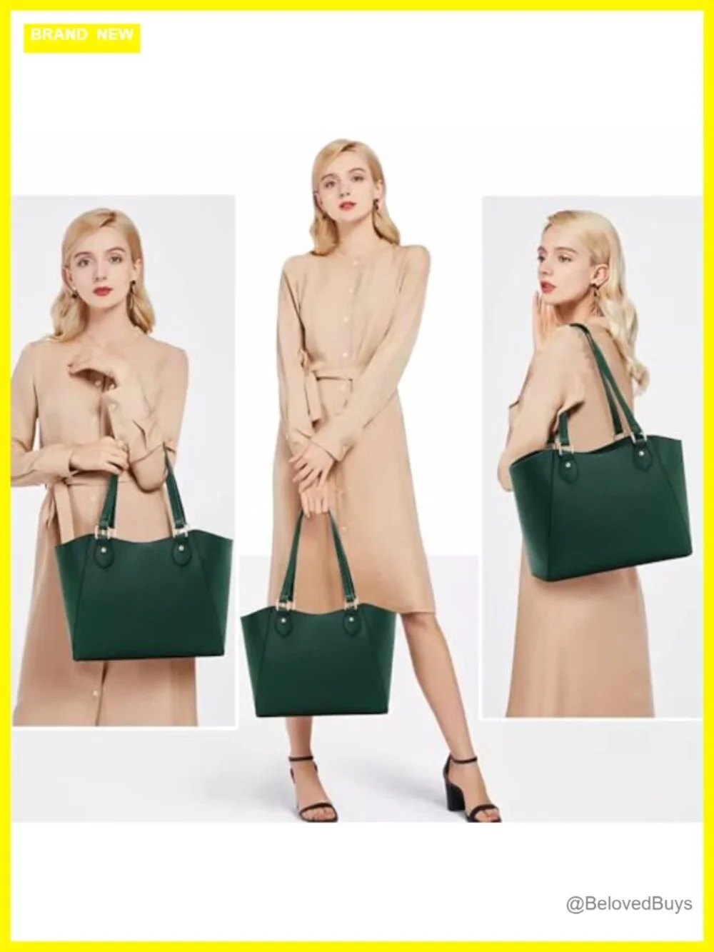 Large Tote Handbag PU Leather Shoulder Bag Vegan Leather Purse